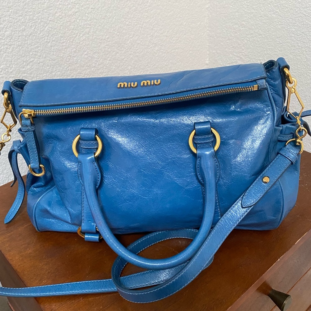 Miu Miu fold over shoulder bag EUC